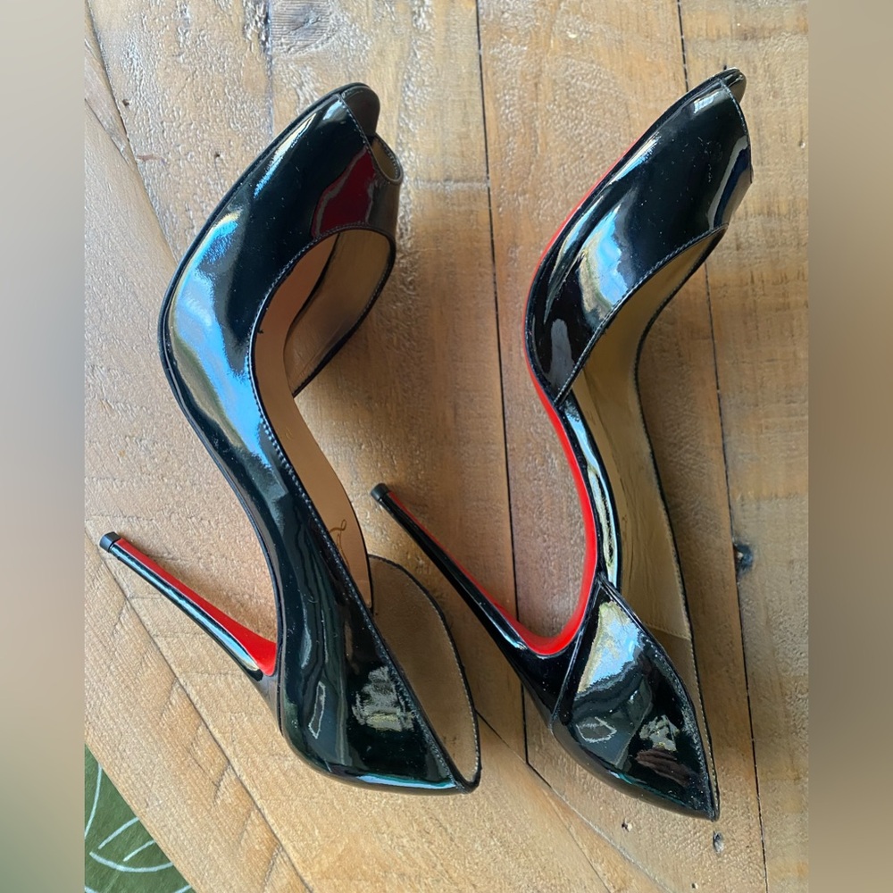 CHRISTIAN LOUBOUTIN Patent Peep Toe D’orsay Heel